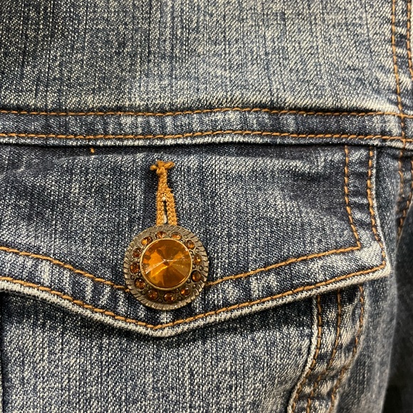 Will Smith Jean Jacket with bronze stone button detailing M - Picture 3 of 7